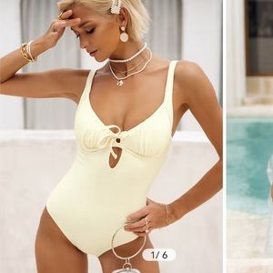 Ivory Shimmer Cupshe One Piece NWT